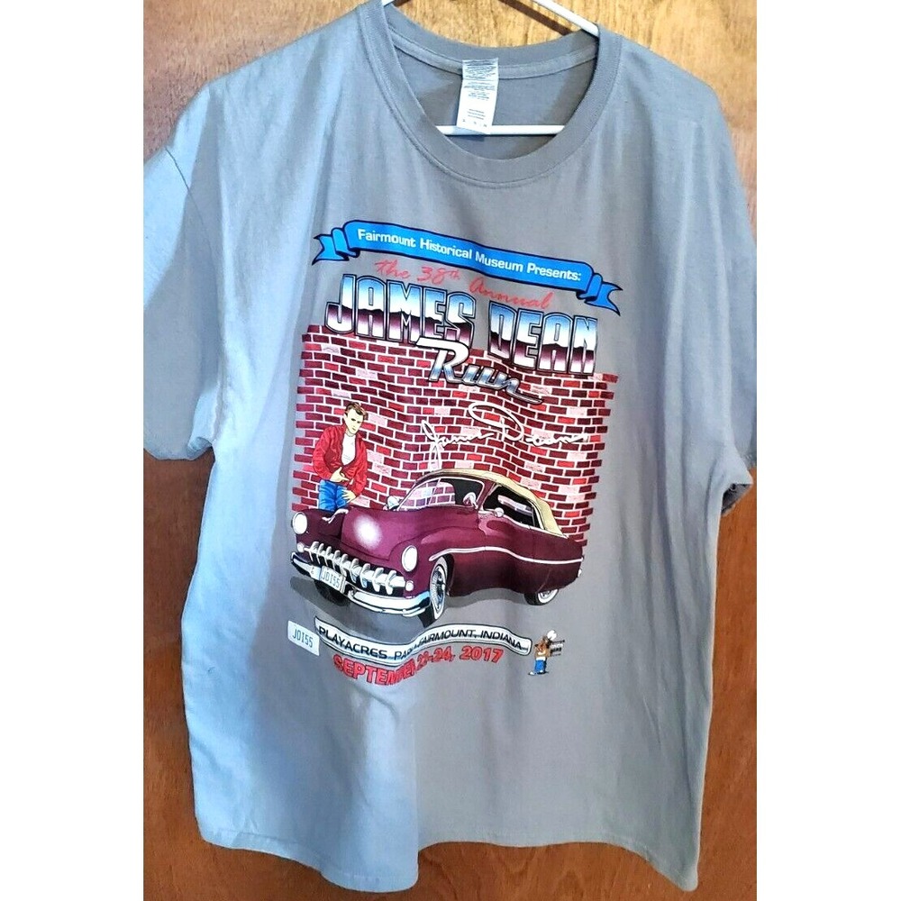 James Dean TShirt 2017 Annual Car Show‎ Fairmount Gray SIZE XL UNWORN